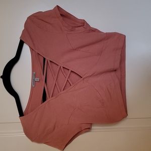 Charlotte Russe salmon strappy crop top